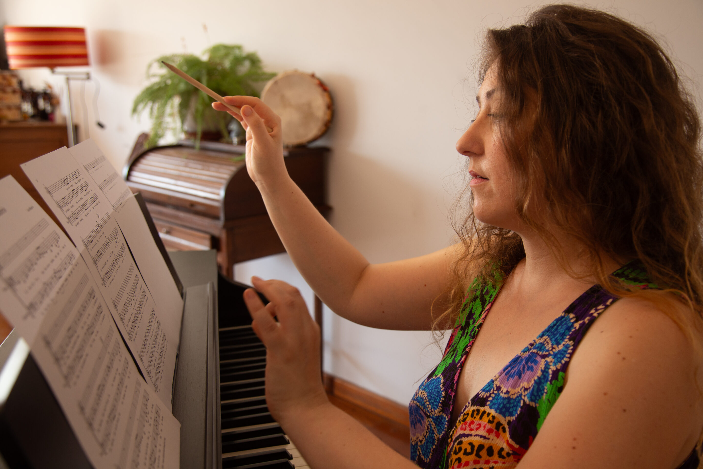 répétition d'un morceau avec Lisa Magrini